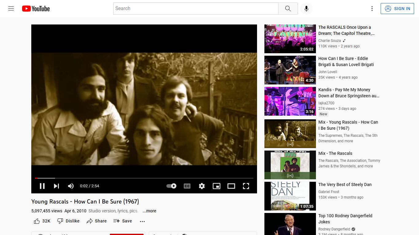 Young Rascals - How Can I Be Sure (1967) - YouTube